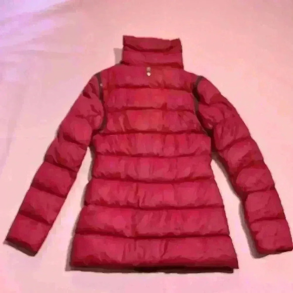 Mackage Montreal Red Asymmetrical Goose Down Zip Sleeves Vest Puffer Jacket - Picture 2 of 12